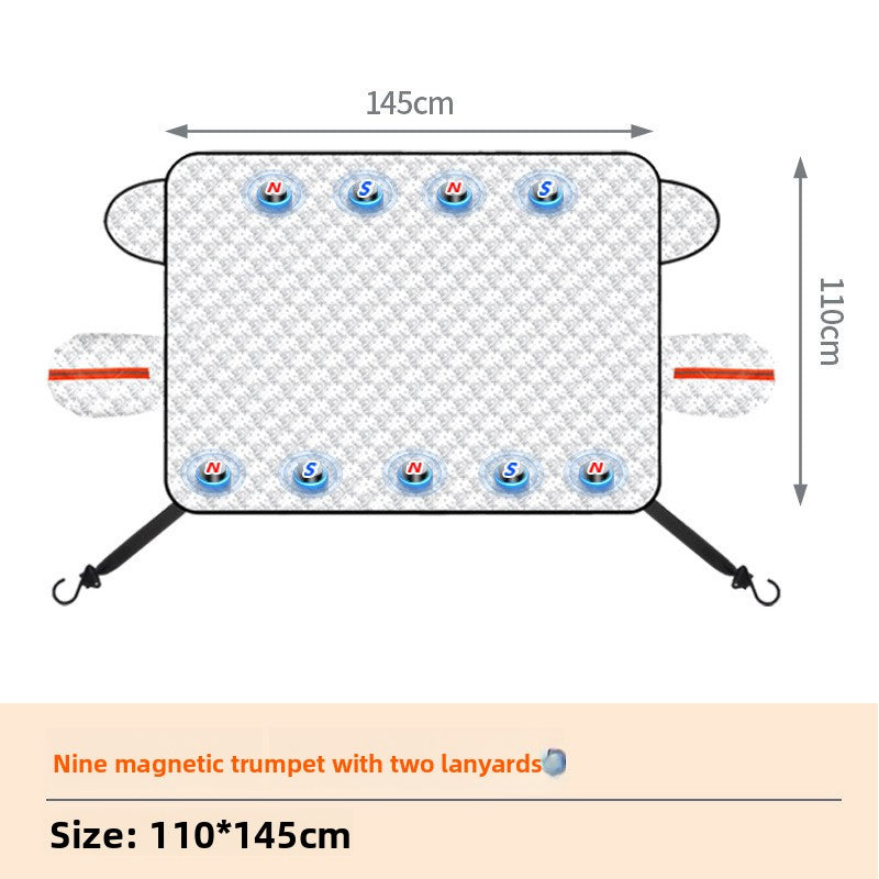 Magnetic thickened car cover for car snow shield