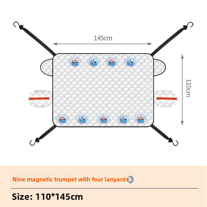 Magnetic thickened car cover for car snow shield