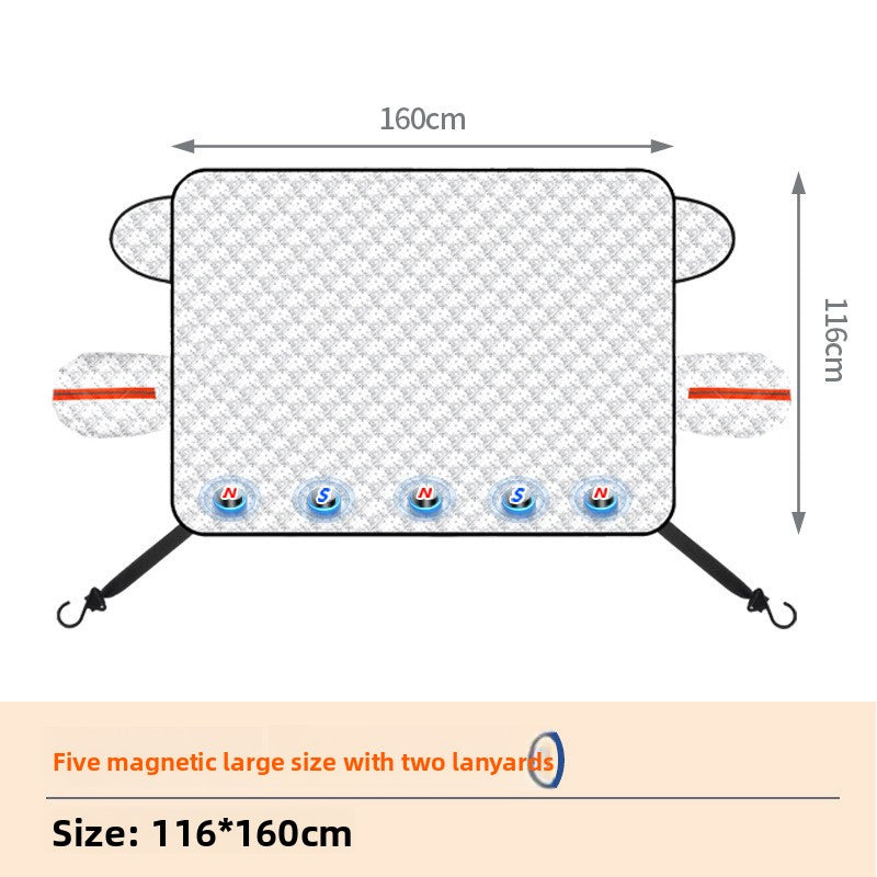 Magnetic thickened car cover for car snow shield