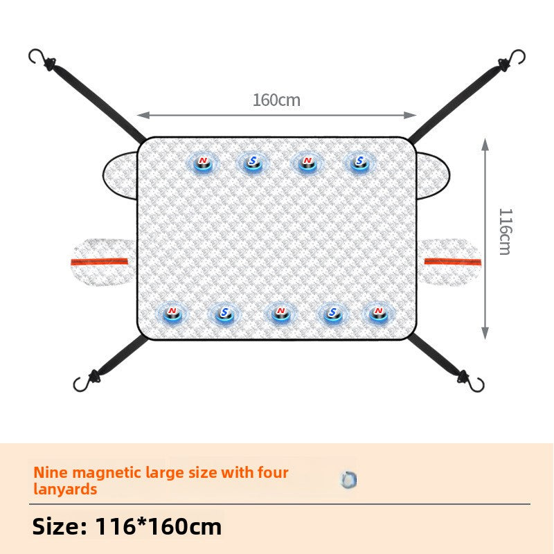 Magnetic thickened car cover for car snow shield