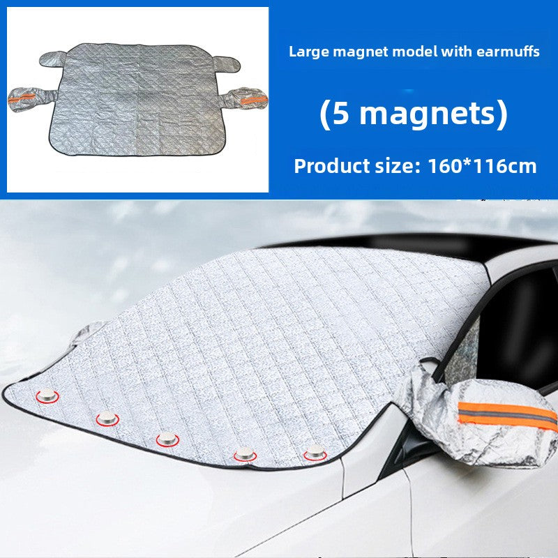 Magnetic thickened car cover for car snow shield