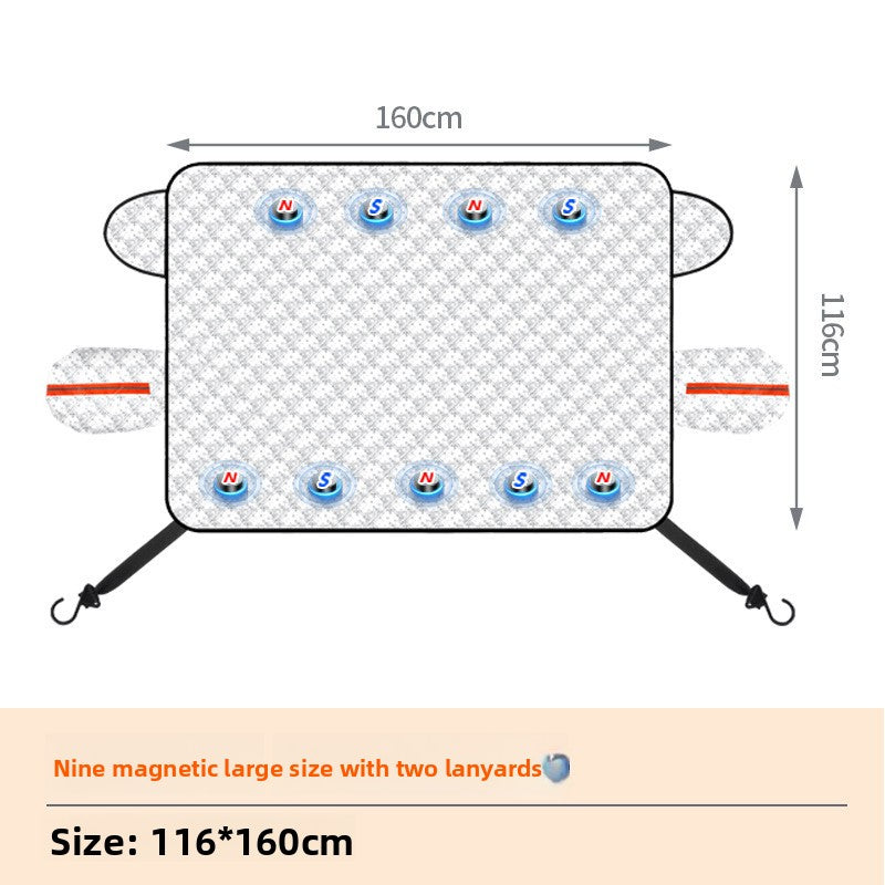 Magnetic thickened car cover for car snow shield