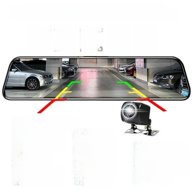 Driving recorder with dual lenses and reverse image