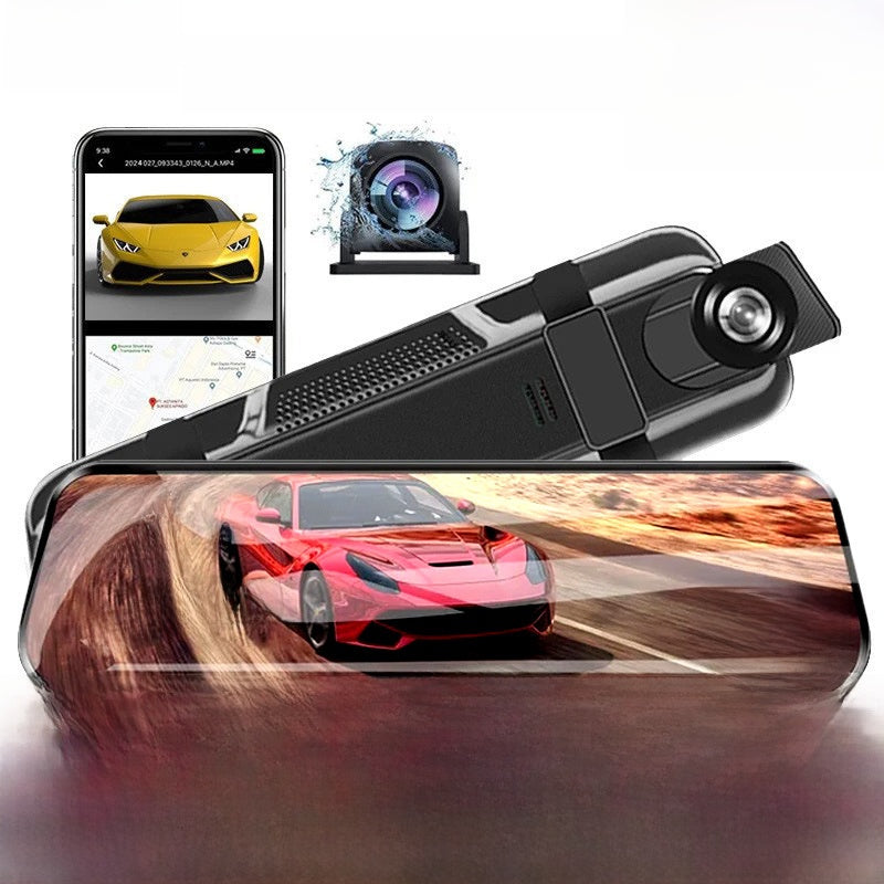 Driving recorder with dual lenses and reverse image