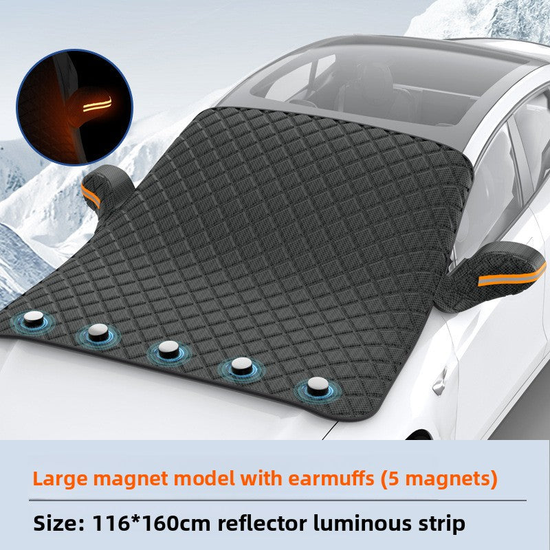 Magnetic thickened car cover for car snow shield