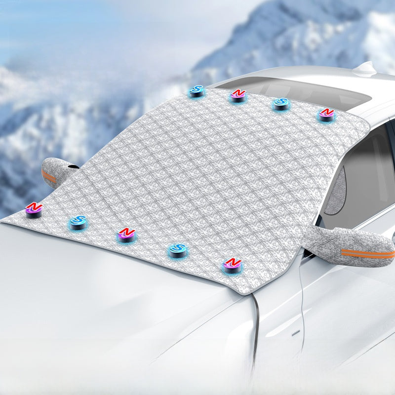 Magnetic thickened car cover for car snow shield