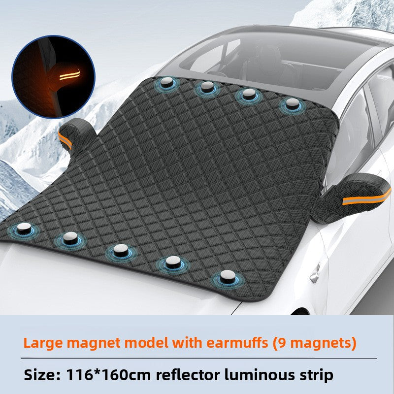 Magnetic thickened car cover for car snow shield