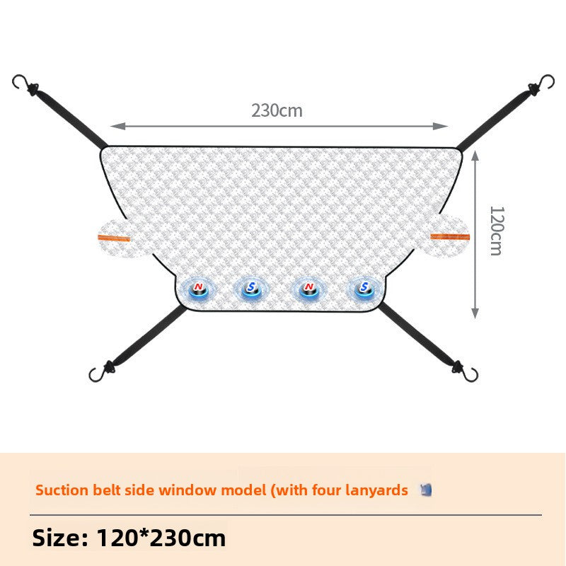 Magnetic thickened car cover for car snow shield