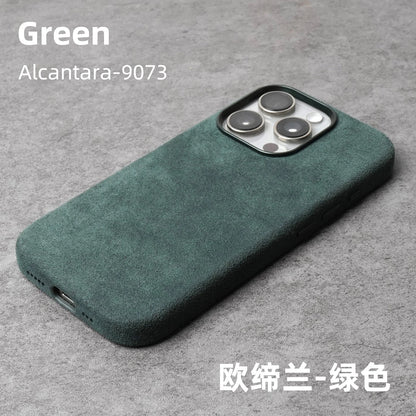 Magnetic ALCANTARA Case for Iphone 17 16 Pro Max 15 14 Luxury Suede Leather Supercar Phone Cases Camera Button Cover