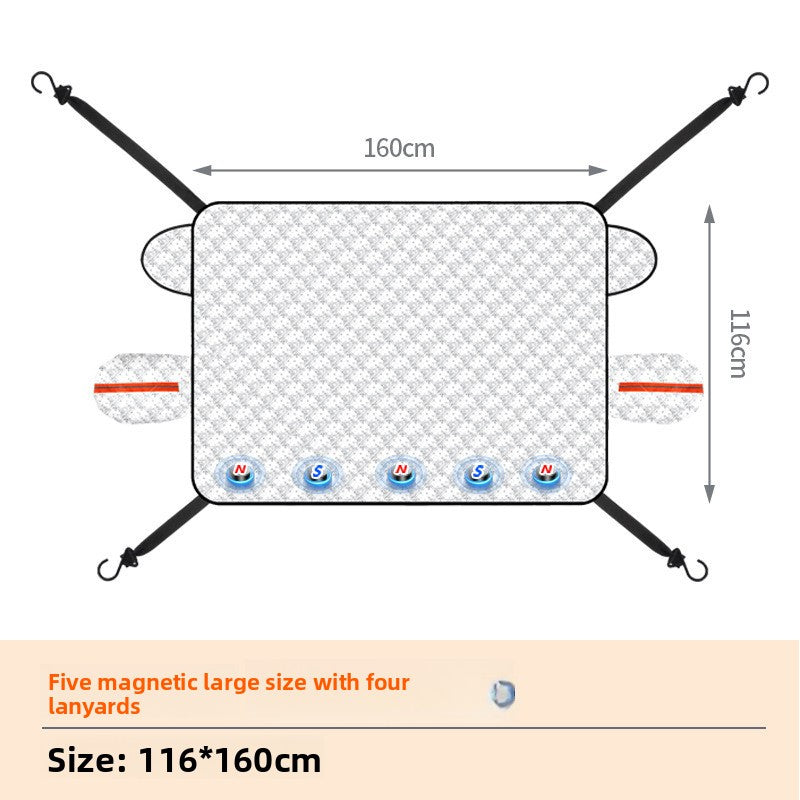 Magnetic thickened car cover for car snow shield