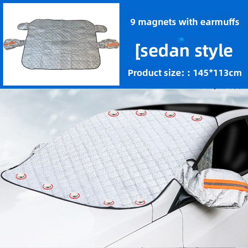 Magnetic thickened car cover for car snow shield